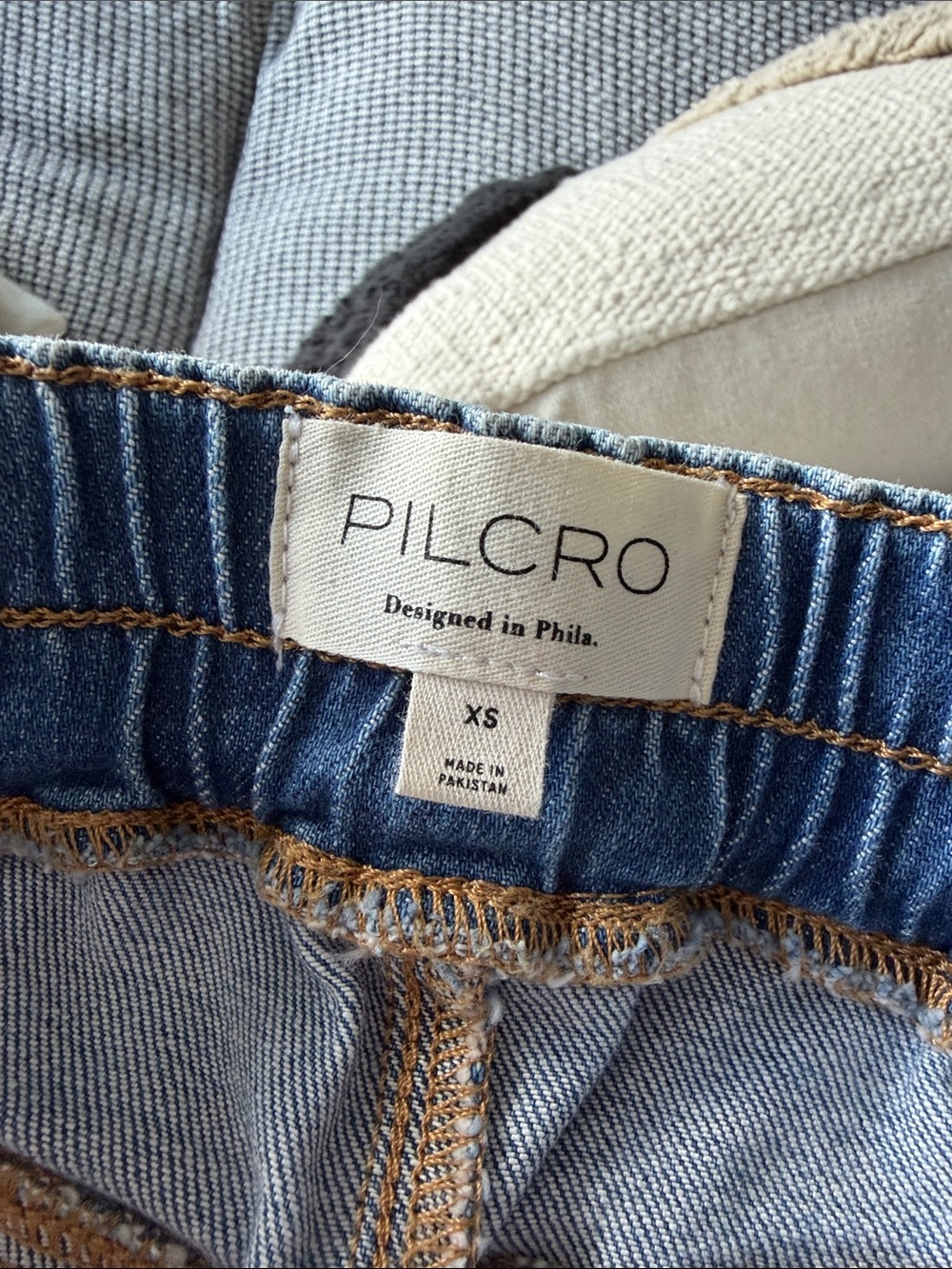 Pilcro Denim Wide-Leg Drawstring Jeans - Blue - Picture 5 of 10